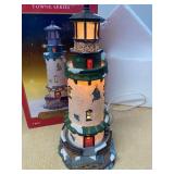 Christmas Lighthouses, 2, One in Box Tested/Works, See Pic/Read Desc