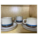 Vintage Denby Cream/Sugar Set, Coffee Cups/Saucers and Brown Dinnerware