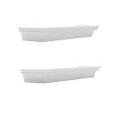 Melannco Arlington Floating Wall Shelves for Bedroom, Living Room, Nursery, Set of 2,14-Inch, White