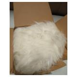 GINAMUSE Premium Genuine Sheepskin Area Rug for Bedroom,Real Fluffy Soft Wool Fur Carpet Natural Luxury Lambskin Rug Seat Chair Covers for Couch Sofa Living Room(Ivory White,2x3 Feet Sheepskin)