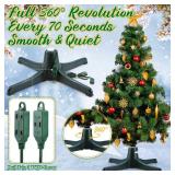 360 Degree Rotating Christmas Tree Stand for up to 7.5ft Artificial Tree Rotating Tree Stand Black Tree Revolving Stand Christmas Tree Turning Stand Xmas Tree Bases with 3 Built in Electrical Outlets