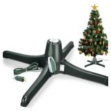 Hortsun Christmas Tree Stand 360 Degree Rotating Adjustable Tree Stand Replacement Electric Revolving Xmas Tree Base for up to 7.5ft Artificial Holiday Trees, Green