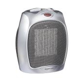 Amazon Basics Ceramic Space Heater, Portable Heater for Indoor Use, for Office and Home, With Overheat and Tip-Over Protection, Thermostat, Non-Oscillating, 1500W, Silver, 7.52"D x 6.34"W x 9.45"H