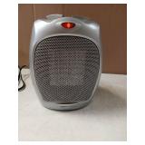 Amazon Basics Ceramic Space Heater, Portable Heater for Indoor Use, for Office and Home, With Overheat and Tip-Over Protection, Thermostat, Non-Oscillating, 1500W, Silver, 7.52"D x 6.34"W x 9.45"H