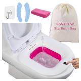 IRWPITW Sitz Bath, Electric Sitz Bath for Toilet Seat, Sitz Bath for Hemorrhoids, Postpartum Care Tub for Women, Hip Bath Bowl, Sits Bath Salts Soak Pan, Yoni Vagina Wash Basin, Collapsible, Red