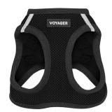 Voyager Step-in Air Dog Harness - All Weather Mesh, Reflective, No Pull Harness for Small, Medium Dogs, Cats - Secure with Hook & Loop Fastener, Buckle, Double D-Rings - Black, S