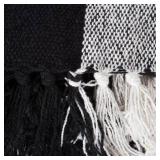 DII Buffalo Check Collection Rustic Farmhouse Throw Blanket with Tassles, 50x60, Black/White