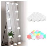 SICCOO Vanity Lights for Mirror, RGB Colorful DIY Hollywood Lighted Makeup Vanity Mirror Dimmable Lights, 14-Bulb, RGB (Mirror Not Include)