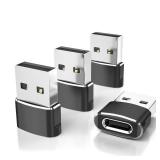 Elebase USB to USB C Adapter 4 Pack,Type-C Female to A Male Car Charger Converter for New iPhone 16 Pro Max Plus 15 14 13,Apple Watch 10,iWatch 8,Airpods,iPad 9 Air 5 Mini 6 7,Samsung Galaxy S24 Ultra