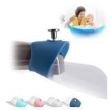 Bath Helper - Bath Tub Faucet Extender - Guides Water Directly from Faucet to Baby Bath Tub Without Excessive Water Waste and Splashing (Blue)