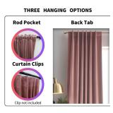 Aljctns Wild Rose Velvet Curtains 96 inches Long Luxury 75% Blackout Curtains for Bedroom Living Room,Thermal Insulated Super Soft Window Drapes Rod Pocket & Back Tab, 52" W x 96" L, 2 Panels