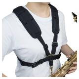 adorence Saxophone Harness Strap, Padded Saxophone Shoulder Strap/Sax Chest Strap - Baritone, Tenor, Alto and Bari Sax Strap for Kid Junior Beginner, Small