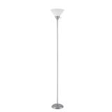 Globe Electric 67150 72" Floor Lamp, Silver, White Plastic Shade, On/Off Rotary Switch on Shade, Floor Lamp for Living Room, Floor Lamp for Bedroom, Home Improvement, Home Office Accessories