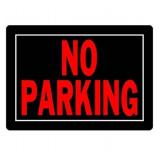 HILLMAN 840145 No Parking Sign, Black and Red Aluminum Metal, 10x14 Inches 1-Sign**DENTED**