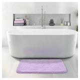 ROSMARUS Shaggy Bath Rugs for Bathroom Non Slip 24" X 36", Water Absorbent Bath Mat, Soft Shower Mat for Bathroom Floor & Tub, Fluffy Plush Bathroom Rugs Machine Washable, Purple