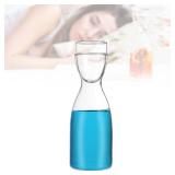 22 OZ Bedside Water Carafe with Cup Glass Pitcher Set, Mouthwash Dispenser for Bathroom Bedroom Nightstand(Clear)