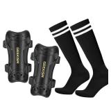 Geekism Soccer Shin Guards for Youth Kids Toddler, Protective Soccer Shin Pads & Socks Equipment - Football Gear for 3 5 4-6 7-9 10-12 Years Old Children Teens Boys Girls (Black, Medium)