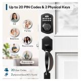 TEEHO Keyless Entry Door Lock Deadbolt with Handle Set- Electronic Digital Keypad Deadbolt - Front Door Lock Set with 2 Keys - Auto Lock - Easy Installation - Matte Black - Retail: $125.1