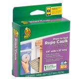 Duck Brand Press to Seal Rope Caulk, White, 1/8-Inch Wide x 35-Feet Long, Single Roll, 283580