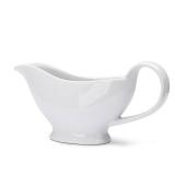 WishDeco White Gravy Boat, 8oz Ceramic Gravy Jug, Small Sauce Jug with Smooth Handle, Porcelain Sauce Boat for Salad Dressing, Broth, Cream, Milk