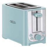 BELLA 2 Slice Toaster with Auto Shut Off - Extra Wide Slots & Removable Crumb Tray and Cancel, Defrost & Reheat Function - Toast Bread, Bagel & Waffle, Aqua