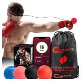 Boxing Reflex Ball Set with Punch Counter App 4 Boxing Balls with Varying Weights, Headband and 4 Spare Strings to Improve Speed, Hand-Eye Coordination for Men, Kids Boxing Equipment MMA Gear Gift