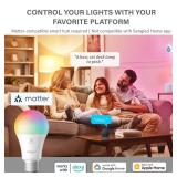 Sengled LED Smart Light Bulb (A19), Matter-Enabled, Multicolor, Works with Alexa, 60W Equivalent, 800LM, Instant Pairing, 2.4 GHz, Wi-Fi, 1-Pack