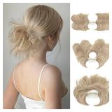 youngways Messy Bun Hair Piece Side Comb Clip in Hair Bun Hairpiece for Women Short Natural Straight Versatile Adjustable Styles Easy Hair pieces (Dirty Blonde-S)