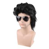 PATTNIUM Black 80s Wig Men