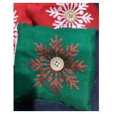 Green Wire Christmas Tree Candle Holder (14 T), Pillow Theme Tree Ornaments (5 Green and 5 Red)