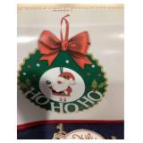 DIY CMAS Felt Wreath Kit Ho Ho Ho, DIY CMAS Felt Wreath Kit Santa, and Eight Assorted Tree Ornaments