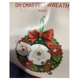 DIY CMAS Felt Wreath Kit Ho Ho Ho, DIY CMAS Felt Wreath Kit Santa, and Eight Assorted Tree Ornaments