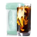 HyperChiller HC2M Patented Iced Coffee/Beverage Cooler, NEW, IMPROVED,STRONGER AND MORE DURABLE! Ready in One Minute, Reusable for Iced Tea, Wine, Spirits, Alcohol, Juice, 12.5 Oz, Mint Blue