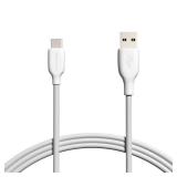 Amazon Basics USB-C to USB-A 2.0 Fast Charger Cable for Android Phones, 480Mbps Speed, USB-IF Certified, for Apple iPhone 15, iPad, Samsung Galaxy, Tablets, Laptops, 6 Foot, White