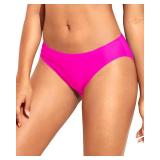 Tempt Me Women Hot Pink Strappy Bikini Bottom Full Coverage Bathing Suit Bottoms Swimsuit Bottom S