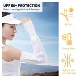 Homelove 2 Pairs Sun UV Protection Cooling Arm Sleeves with Thumb Hole,UPF50+ Sun Sleeves Long Arm Cover Cooling Athletic Sports Sleeve for Driving Cycling Golf Fishing