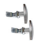 Thumb Operated Cam Lock Satin Twist Latch T-Handle Swing Knob for Machine Offset Cabinet Drawer 2-Pack Silver