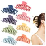 Beauty.H.C 4.3 Inch Large Hair Claw Clips for Thin Thick Curly Hair Big Matte Hairclips Banana Strong Hold Jaw Clip Fashion Hair Accessories for Women and Girls (Nonslip, 8PCS)