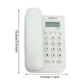 Corded Basic Landline Phone, TelPal FSK/DTMF Simple Caller ID Telephone with LCD Incoming Call Number Display, Small Desk/Wall Mountable Analog Phone for Home Office (White)