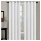 H.VERSAILTEX White Curtains 84 inches Long for Living Room Thermal Insulated Room Darkening Window Treatment Panels Drapes Light Reducing White Curtains for Bedroom, 2 Panels, 52" W x 84" L, White