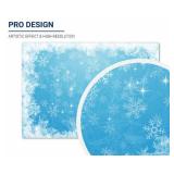 Allenjoy 7x5ft Ice Blue Winter Backdrop for Studio Photography 1st First Birthday Party Decoration Banner Festival White Snowflake Snowfall Christmas Background Baby Shower Kids Photo Booth Props