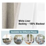 H.VERSAILTEX 100% Blackout Curtains for Bedroom Thermal Insulated Linen Textured Curtains Heat and Full Light Blocking Drapes Living Room Curtains 2 Panel Sets, Cobblestone, 52x63 Inch