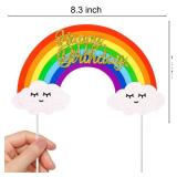 Rainbow Cake Decoration Rainbow Cake Topper Candy Color Rainbow Party Decoration for Rainbow Birthday Party Girls