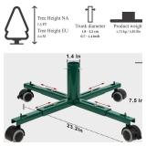 Blissun Christmas Tree Stand Base with Wheels, Movable Christmas Fake Tree Holder, Fits up to 7.5 FT Artificial Trees, Plant Caddy with Wheels, Plant Taxi, Plant Dolly Cart After Christmas (Green)