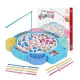 Magnetic Fishing Game Toys, Rotating Board Game with Music Including 45 Fishes and 8 Fishing Poles, Party Game Toys for Kids Age 3 4 5 6 7 and Up