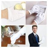 24 Pcs (12 Pair) White Cotton Gloves for Dry Hand Moisturizing Cosmetic Eczema Hand Spa and Coin Jewelry Inspection, Checking Gloves,Serving Gloves Stretchable Lining Gloves Moisturizing Gloves