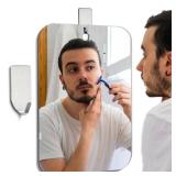 UNBREAKABL MIRO Shower Mirror Fogless for Shaving, Larger 11x8 in Wall Hanging, Frameless Portable Camping Travel Mirrors, Unbreakable Handheld Locker, Makeup Plastic, Shave Mirror, Anti Fog Free