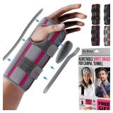 DR. BRACE Adjustable Wrist Brace Night Support for Carpal Tunnel, FSA & HSA Eligible, Doctor Developed, Upgraded with Double Splint & Therapeutic Cushion, Hand Brace For Pain Relief, Injuries, Sprains