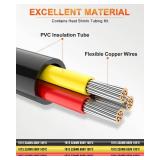 22 Gauge Wire 3 Conductor Electrical Wire, 20 AWG Wire Stranded PVC Cord, 12V Low Voltage/Tinned Copper/Flexible/22/3 Wire for Automotive Wire LED Strips Lamp Lighting Marine (50FT-15.24M)