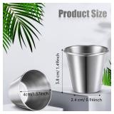 Potchen 50 Pack 1 oz Stainless Steel Shot Glasses Bulk Metal Shot Cups Espresso Cups Beer Drinking Tumbler for Bar Home Travel Camping Supplies